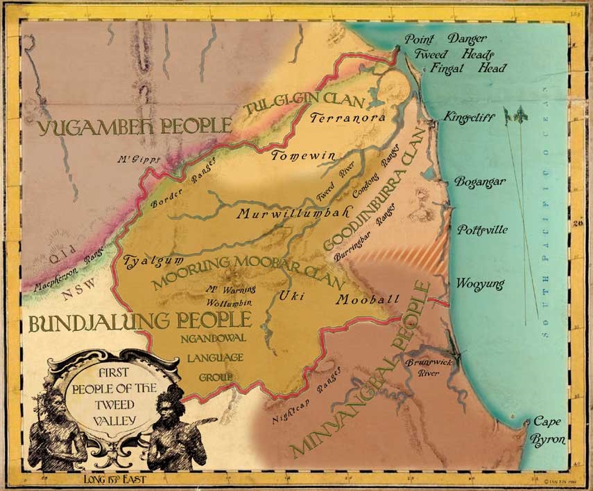 First People of the Tweed Valley map - courtesy of Ian Fox