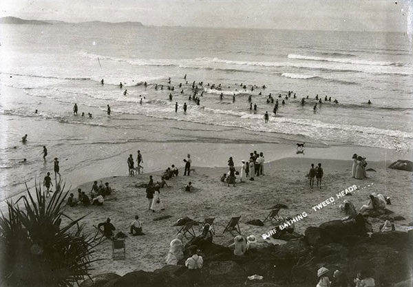 Surf bathing, Greenmount Beach, C.1900