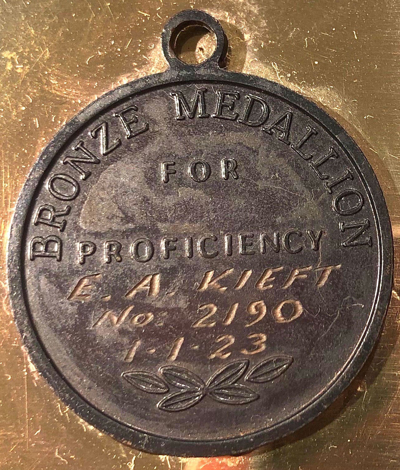 Edie Kieft's bronze medallion