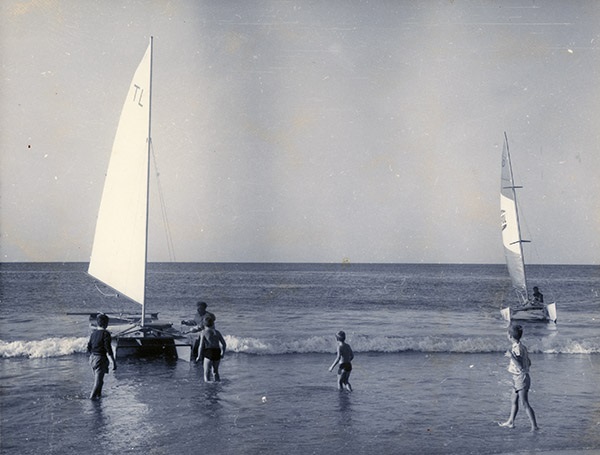 Kirra Catamaran Club on the beach, 1960s