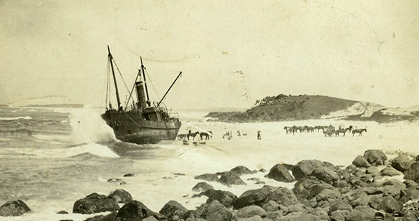 The Duranbah aground on the beach