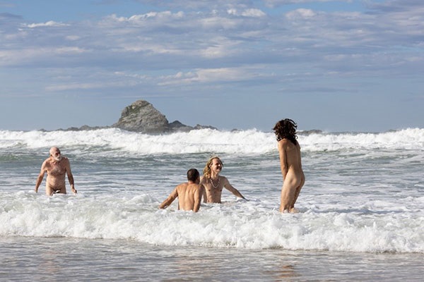 Nude bathers at Kings Beach