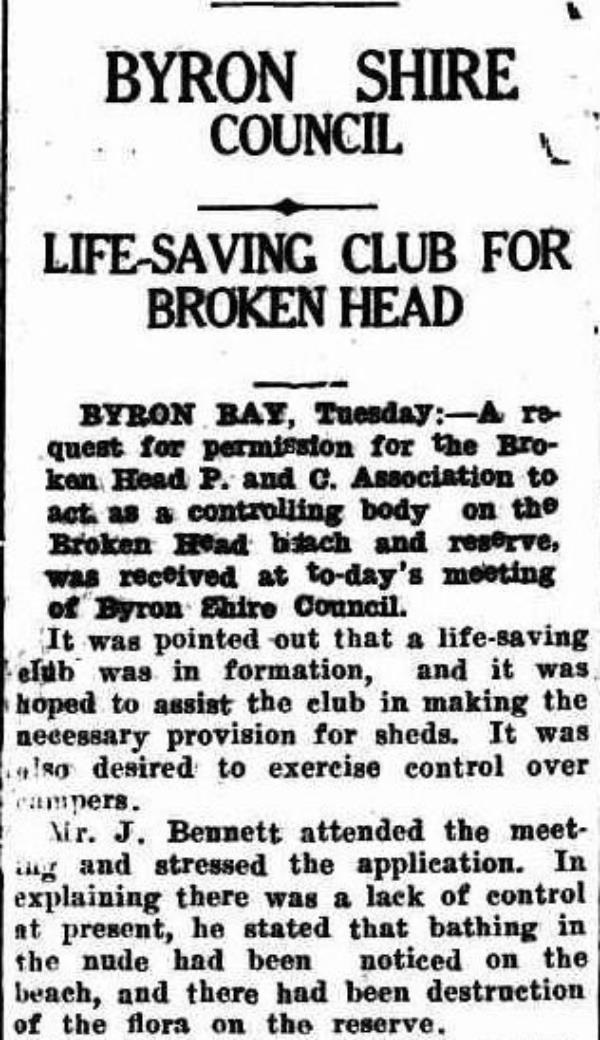 Excerpt from the Tweed Daily, 27 September 1934.