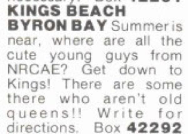 Classified advertisement 1987.