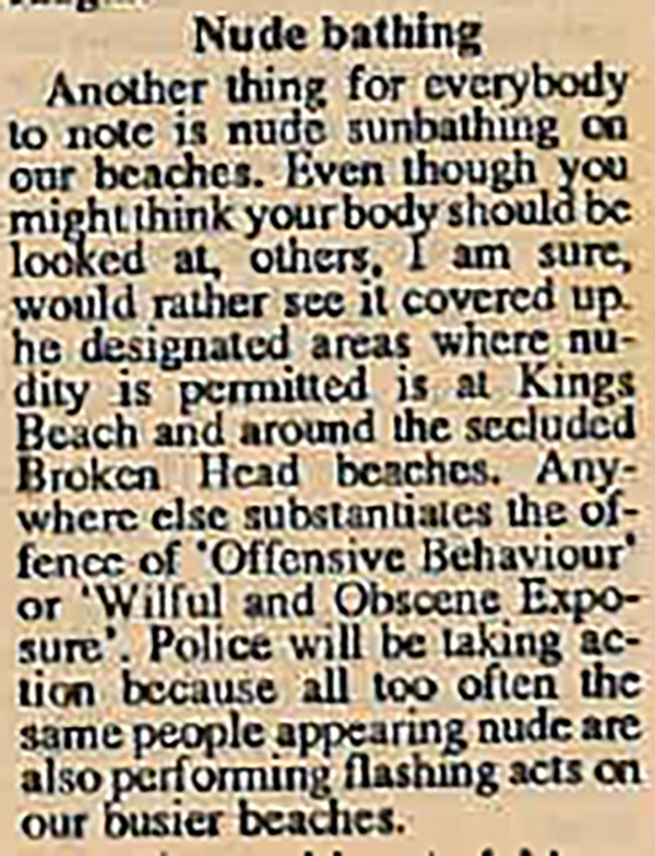 Byron News, Police Beat, February 1990