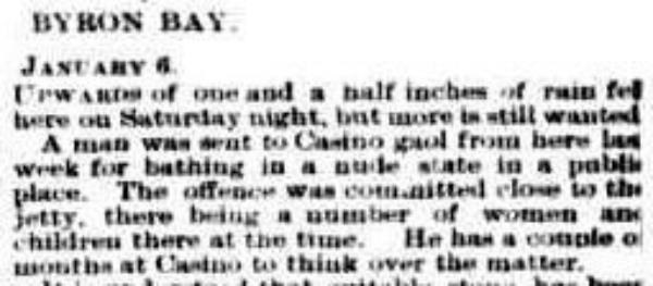 Excerpt from the Northern Star 8 January 1902
