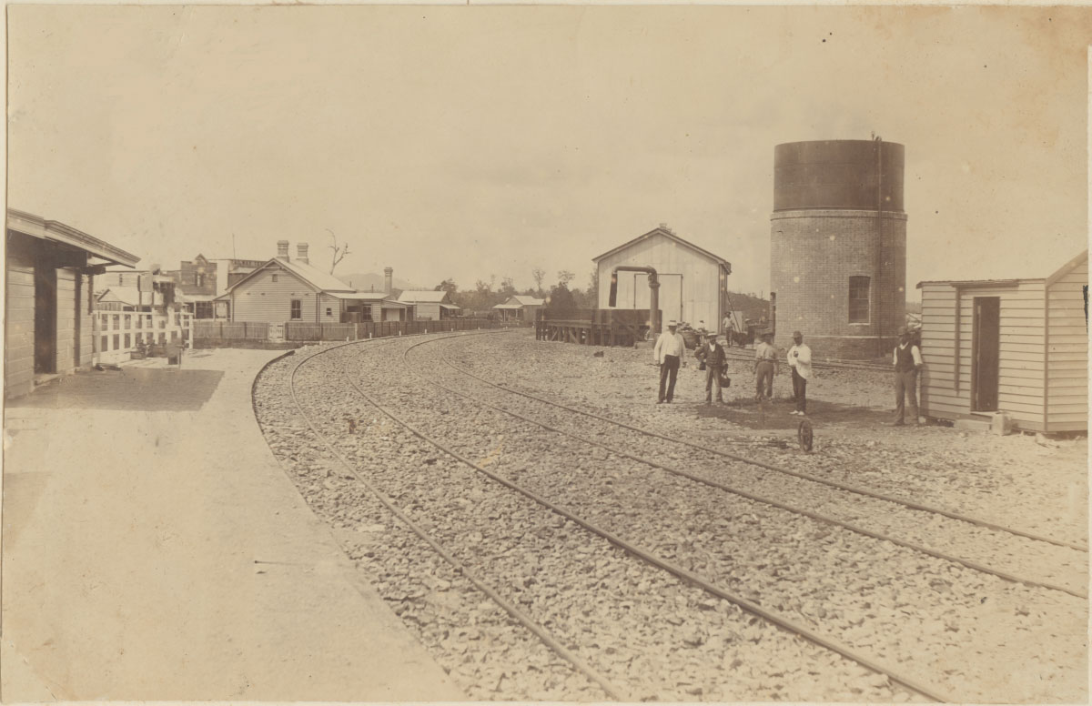 long shot of the train tracks 